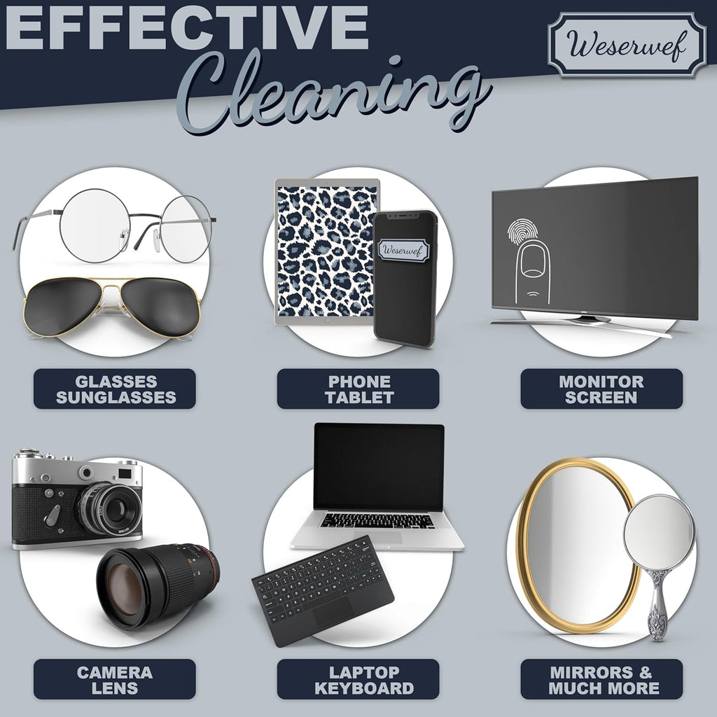 WESERWEF Design Microfiber Glasses Cleaning Cloth – Premium Cleaning Cloth for Eyeglasses, Screens