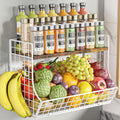 Magnetic Shelf for Fridge with Wood Lid, Fruit Potato and Onion Storage Bins, Pantry Organizers and