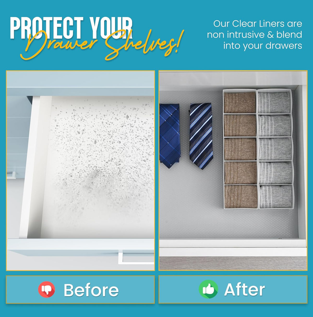 Shelf Liner Drawer Liner for Kitchen Cabinets Non-Adhesive by Linda’s Essentials (12 x 120 Inches)
