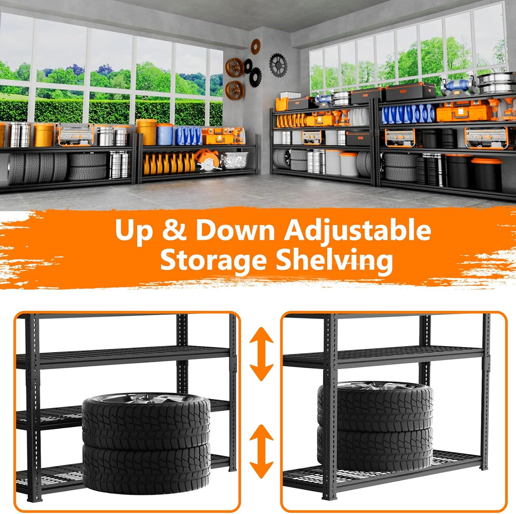 Storage Shelves Heavy Duty, 60" L x 24" W x 78" H Garage Storage Shelves Unit Loads 3700LBS, 5-tier
