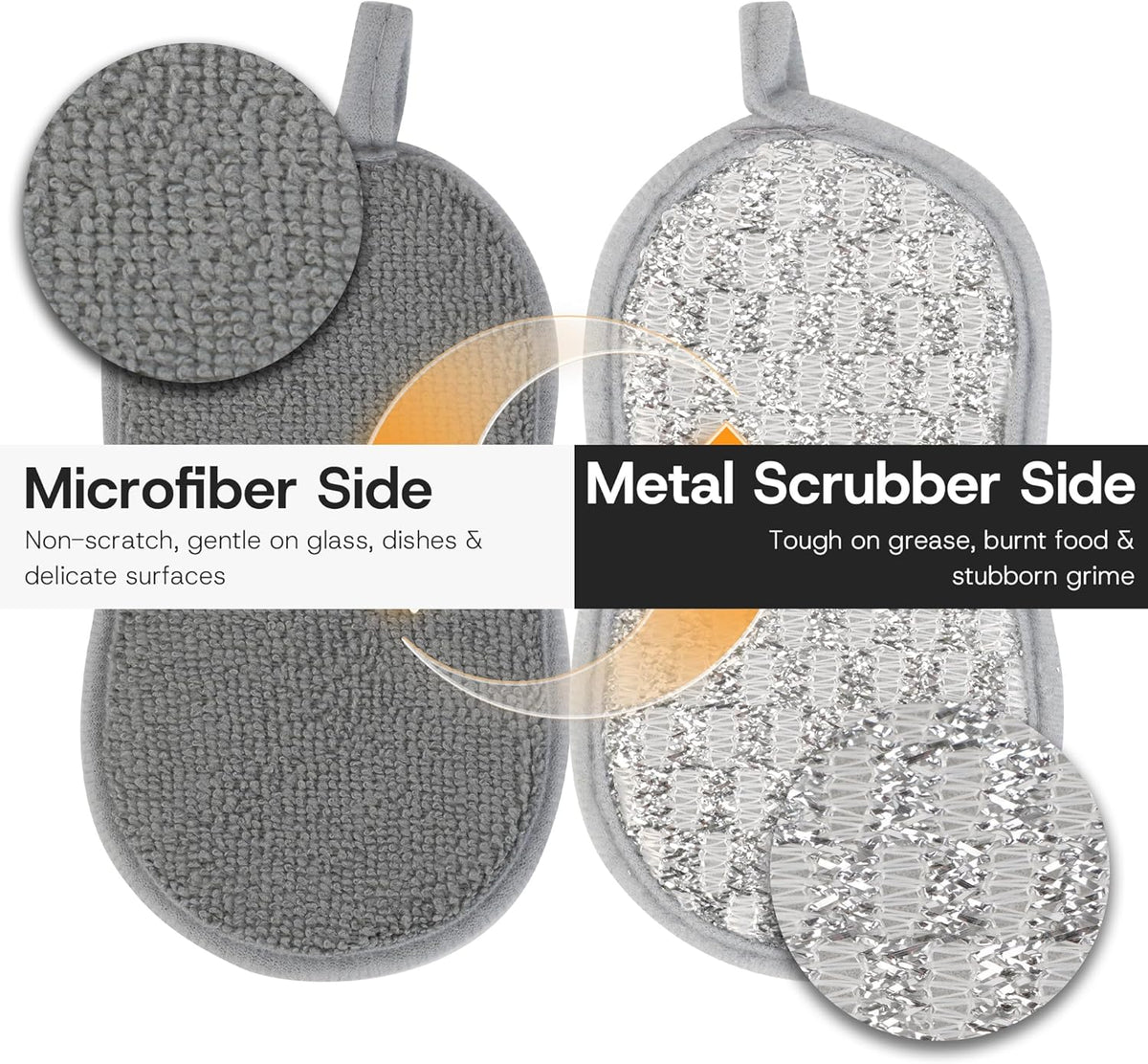 Multi-Purpose Scrub Kitchen Sponges – 12 Pack Dish Sponge, Dual-Sided Non-Scratch Microfiber &