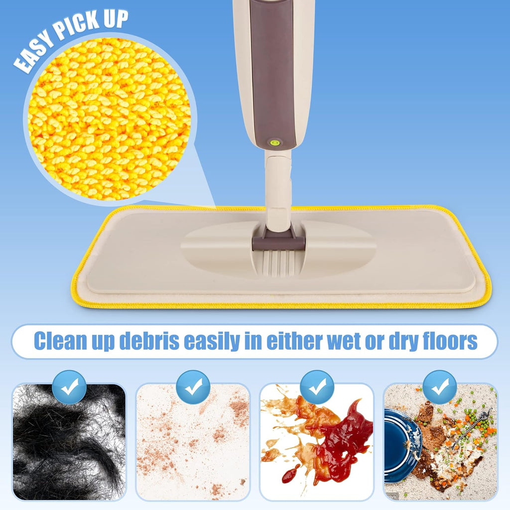 HOMTOYOU Reusable Mop Pads for Swiffer PowerMop: 6 Pack Microfiber Pad Refills for Multi-Surface