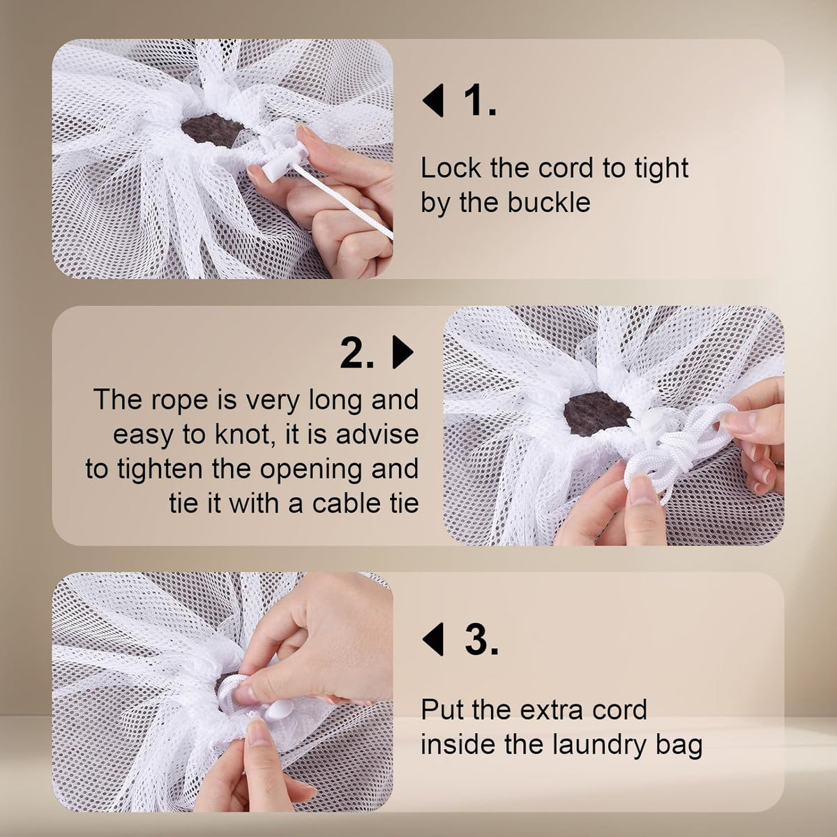 10-Pack Mesh Laundry Bags, 24 × 36 Inch Heavy-Duty Drawstring Mesh Bag Set (5 Black & 5 White)