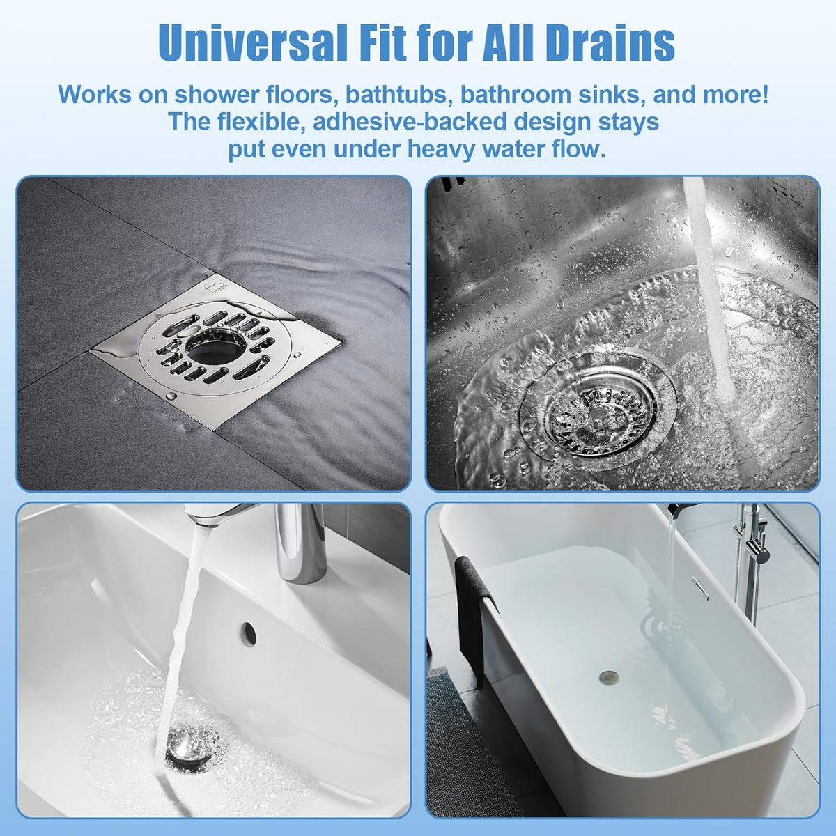 60 Pack Disposable Shower Drain Hair Catcher Hair Trap Drain Covers 4.4” Extra-Wide Mesh Hair