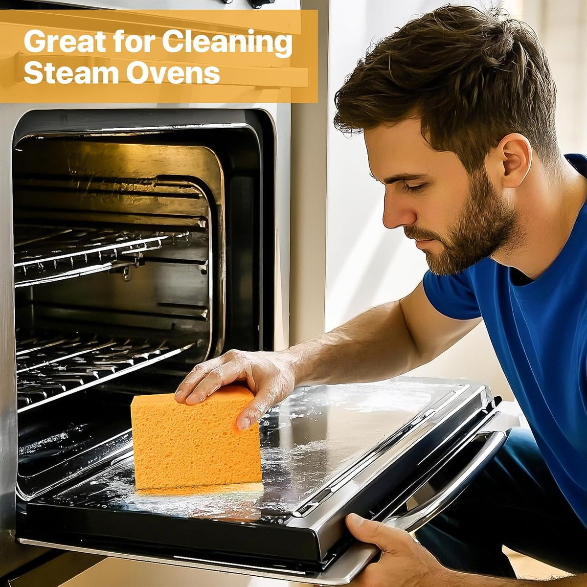 4 PCS Large Natural Cellulose Sponges 6x4x2 Inch - Super Absorbent and Biodegradable, Perfect for