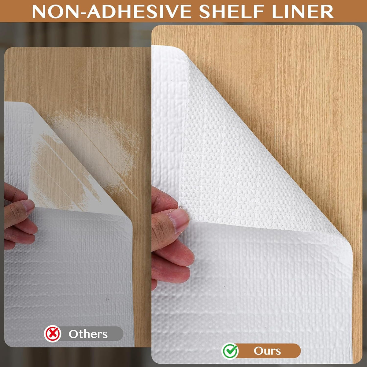 Non-Adhesive Shelf and Drawer Liner for Kitchen Cabinets, 12 in x 20FT Strong Non-Slip Cabinet