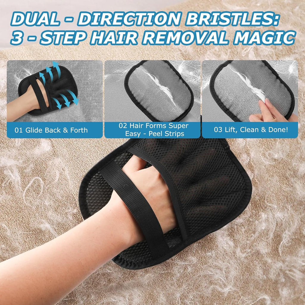 1-Pack Pet Hair Removal Glove for Dogs and Cats, Electrostatic Reusable Grooming Glove for