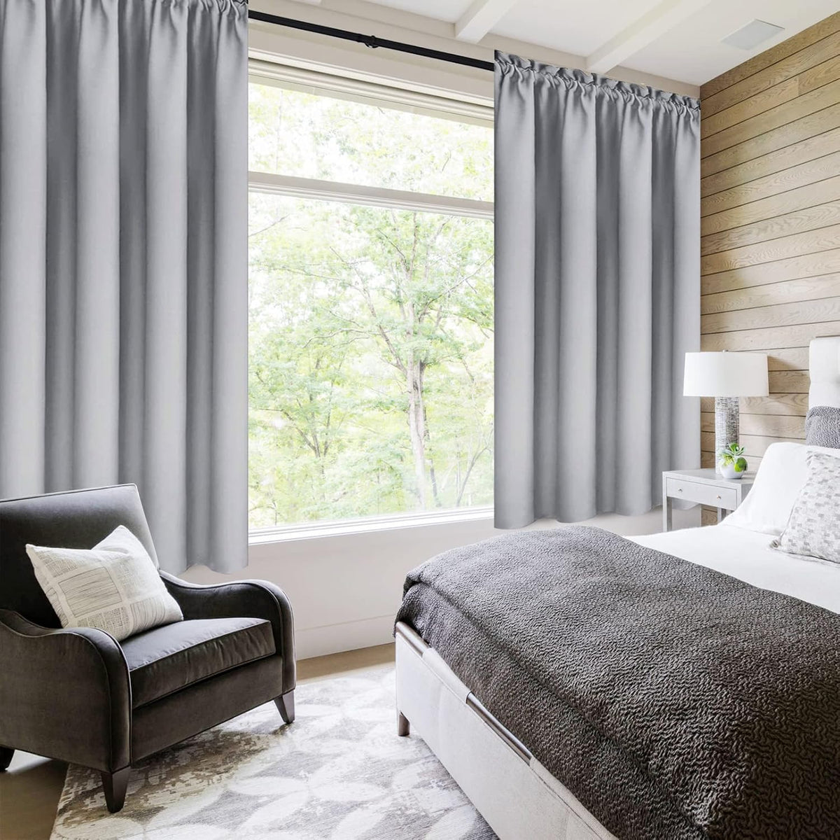 DWCN Blackout Curtains Room Darkening Thermal Insulated Bedroom Curtains Window Curtain Panels, 38