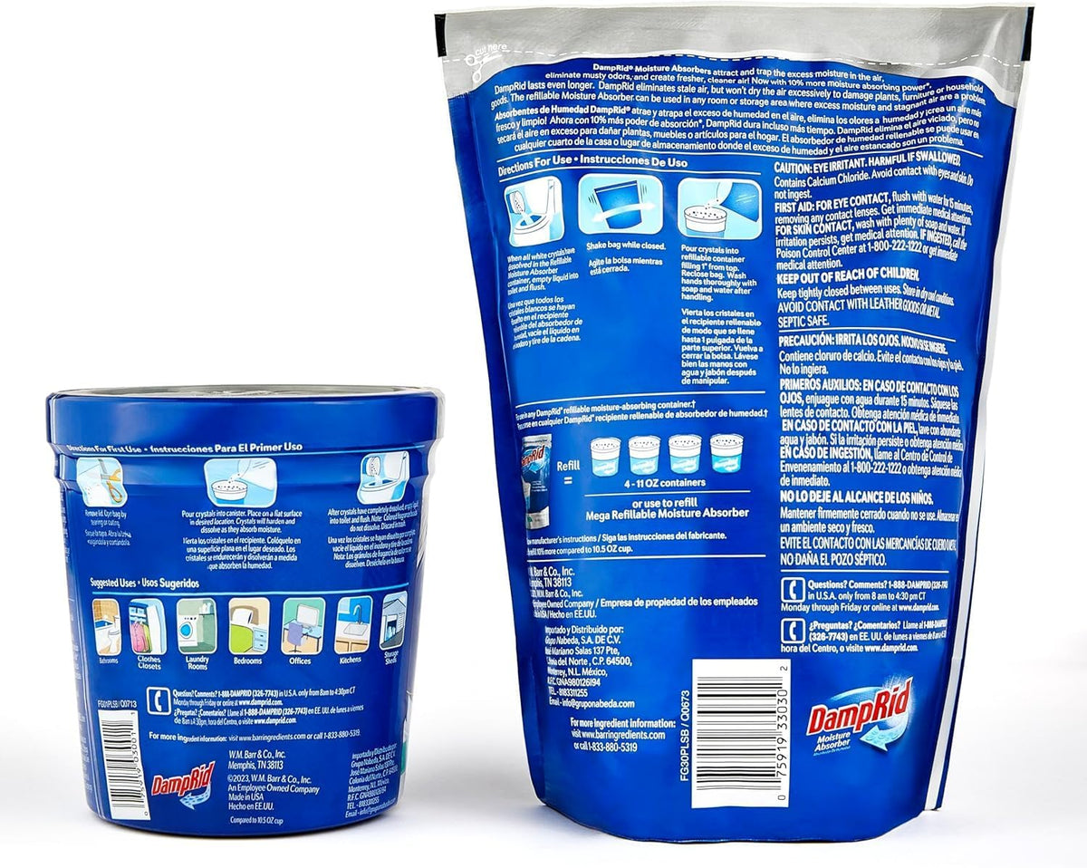 Damp Rid Refillable Moisture Absorber, Includes Single Damp Rid Lavender Vanilla 11oz. Cup & 44oz.