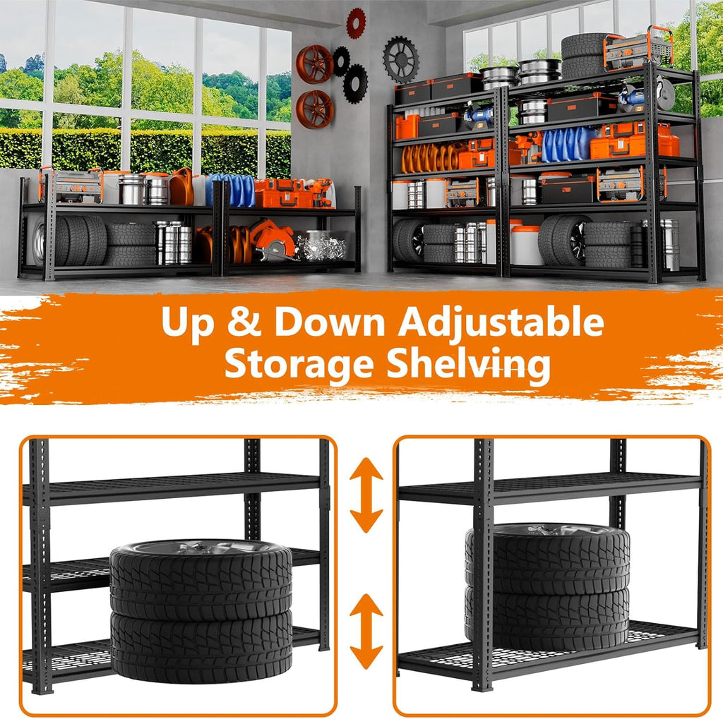 Storage Shelves Heavy Duty, 3 PCS 36"L x 16"W x 72"H Garage Wire Shelving Unit Loads 2400LBS