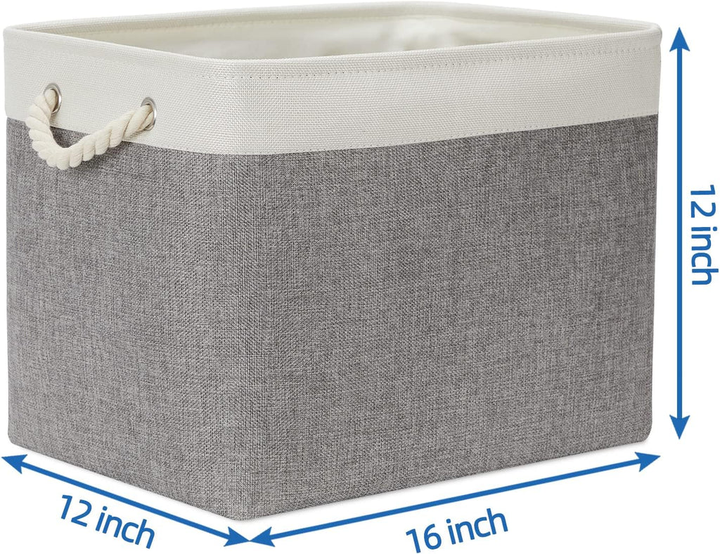 Temary Baskets for Organizing, 2 Pack Storage Baskets Large Fabric Baskets with Handles, Decorative
