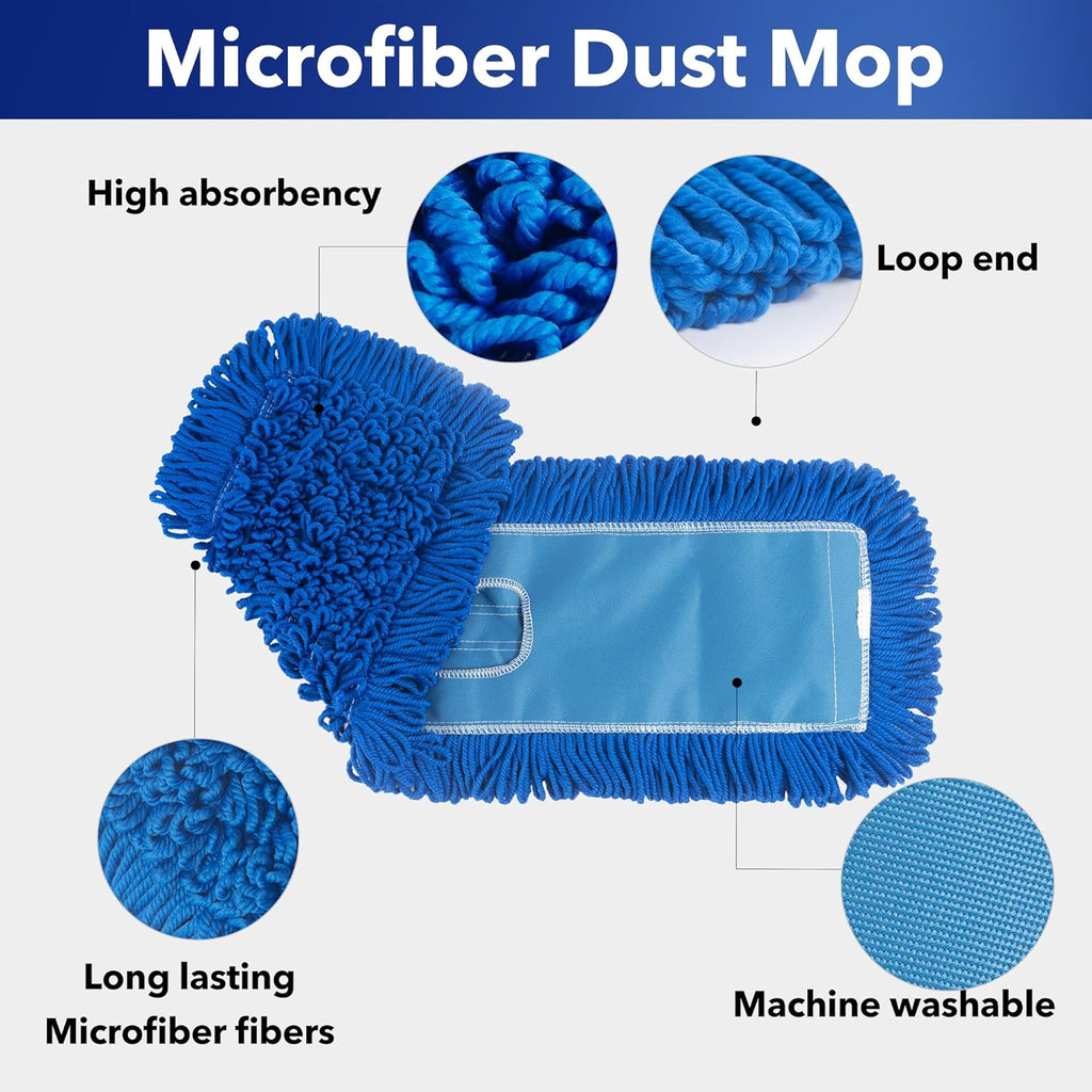 Matthew 24'' Microfiber Loop Dust Mop Washable Commercial&Residential Heavy Duty Mop Head