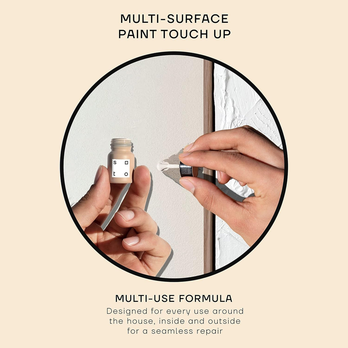 soto Paint Touch Up, Set of 12, Multi-Surface, Matte & Satin Finish (Neutrals) - White, Beige +