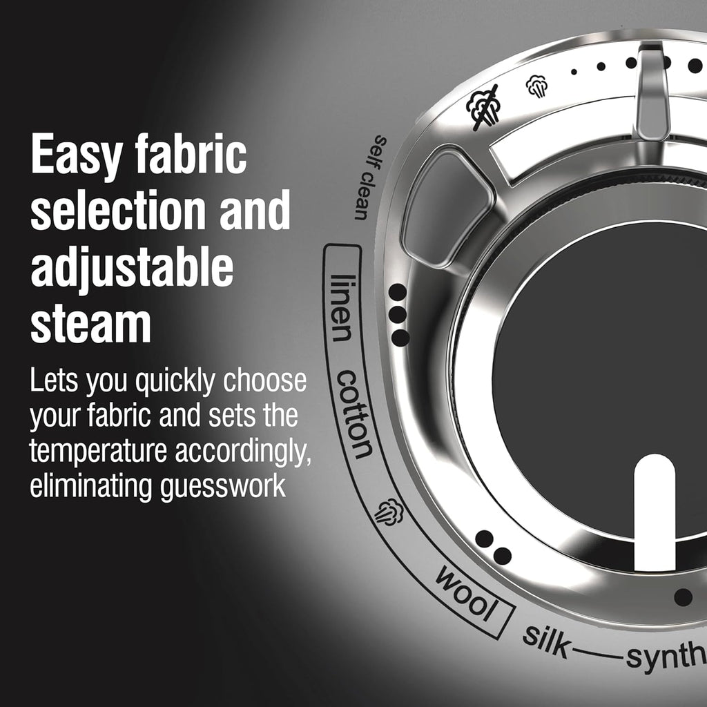 CHI Steam Iron for Clothes with 8’ Retractable Cord, 1700 Watts, 3-Way Auto Shutoff, 400+ Holes