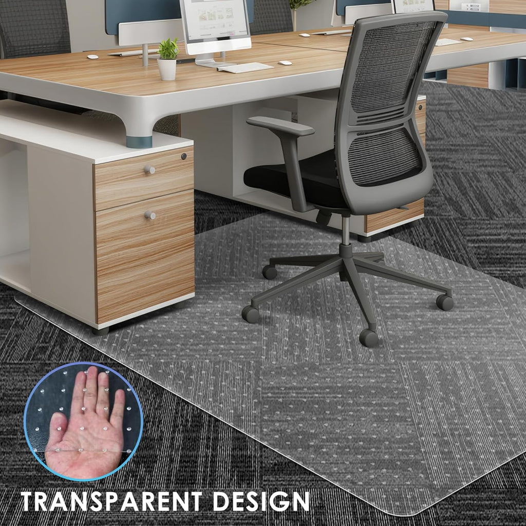 Vicwe Office Chair Mat for Carpeted Floors, 55"X36" Rectangle Desk Chair Mats with Studs for Low