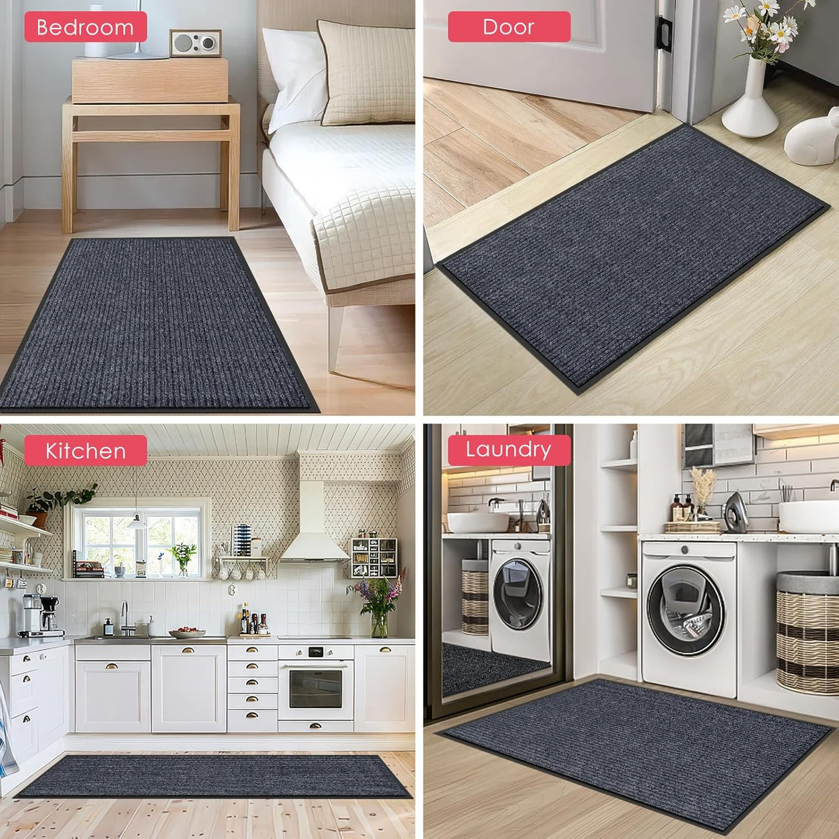 Kuyal Front Door Mat, 3'x5' Indoor Outdoor Entrance Mat, Commercial Floor Mats Inside Outside