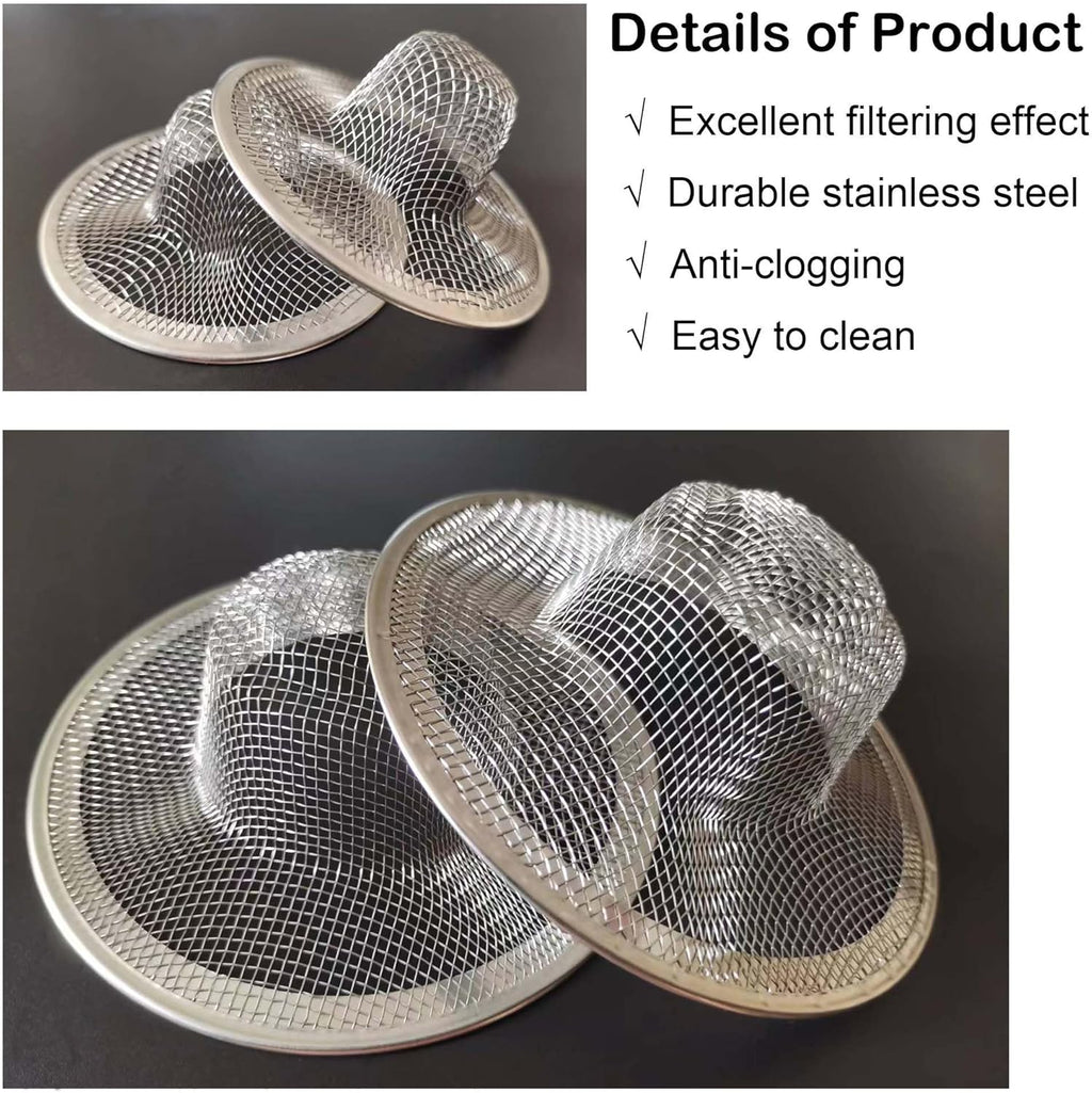 20Pcs Bathroom Sink Drain Strainer Screen Mesh, 2.75'' Stainless Steel Slop Basket Filter Trap Sink