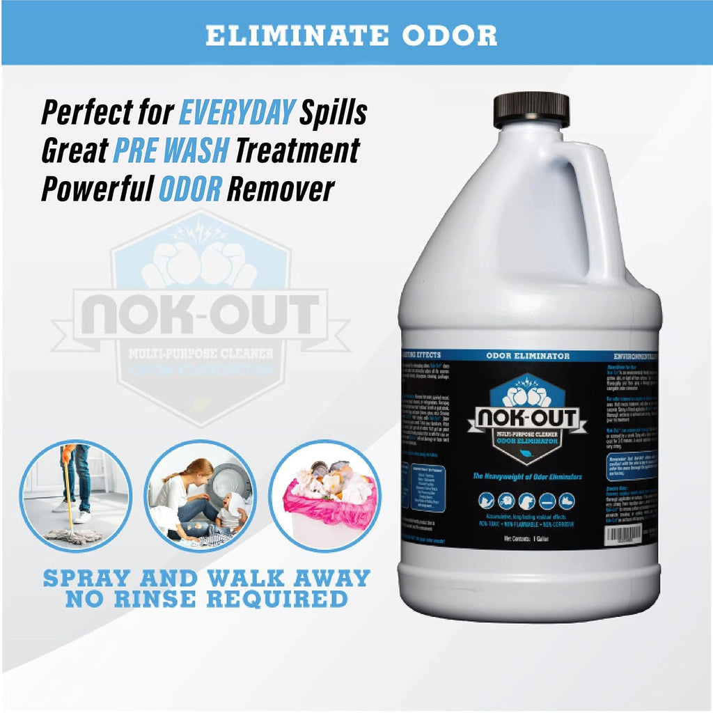 NOK OUT Odor Remover, Pet Deodorizer and Cleaning Spray, Made in the USA, 1 Gallon, 2-Pack