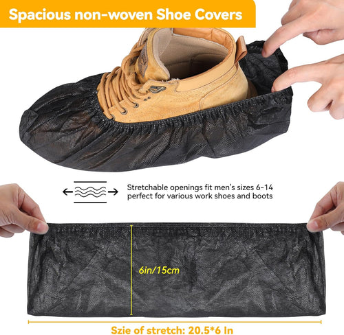 100Pcs Shoe Covers Disposable Non Slip, Large Size Non-Woven Boot Covers, Breathable and Durable