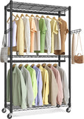 SONGMICS Heavy-Duty Rolling Clothes Rack, Garment Rack, Portable Closet, 35.4-Inch Wide Clothing