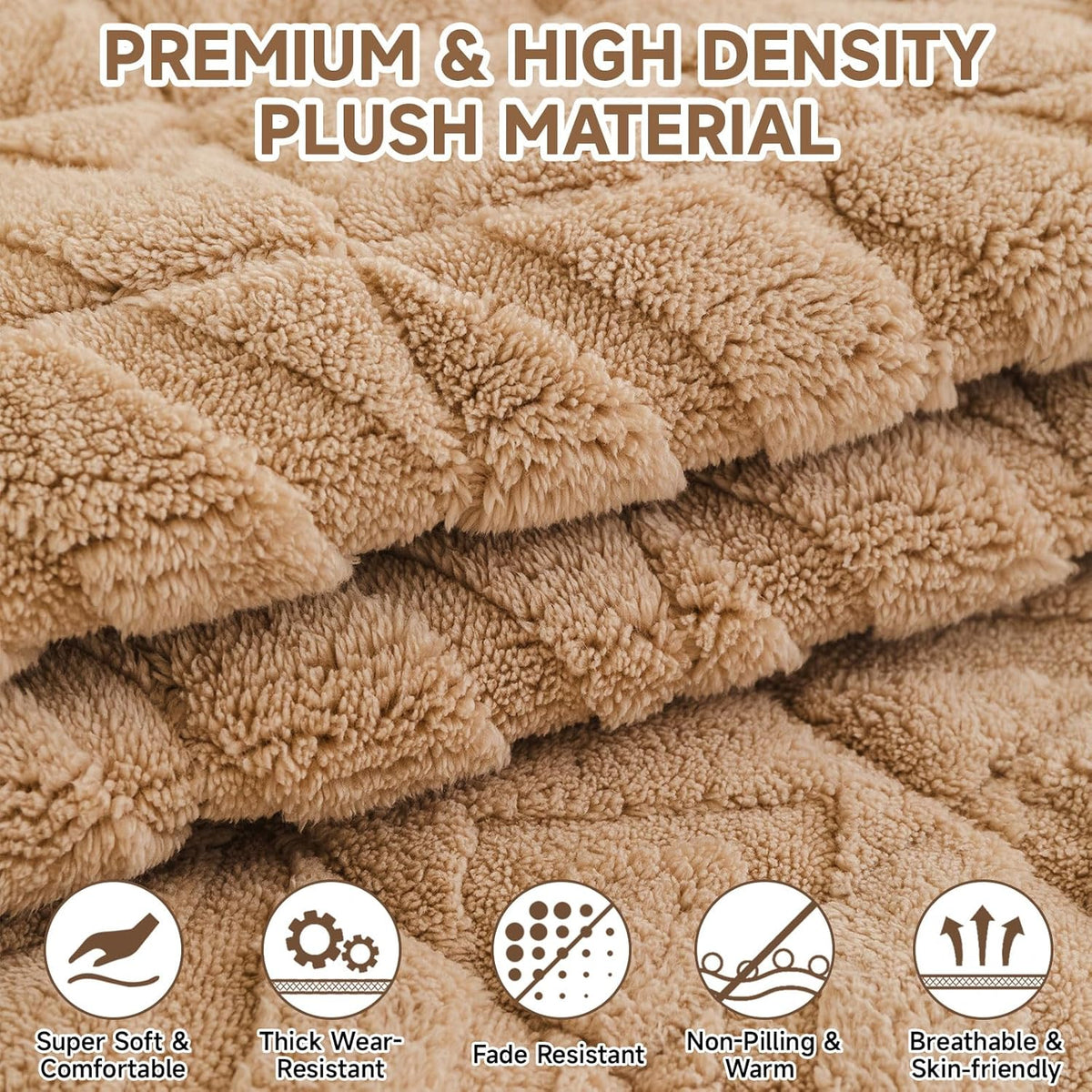 OTOB Pet Couch Covers for 3 Cushion Couch Sofa, Washable & Non Slip Fuzzy Plush Sofa Cushion