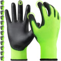 Kebada W1 Work Gloves for Men and Women, PU Coated Safety Gloves with Grip, Touchscreen, Ideal for