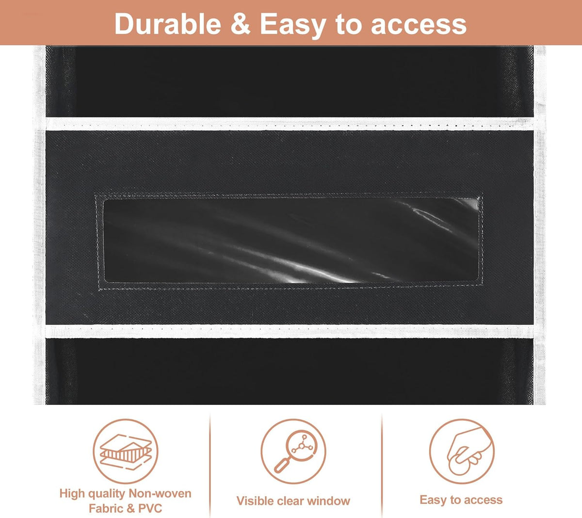 2 Packs 5-Tier Over the Door Storage Organizer with 10 Side Mesh Pockets, 48 lbs Load Capacity, 3