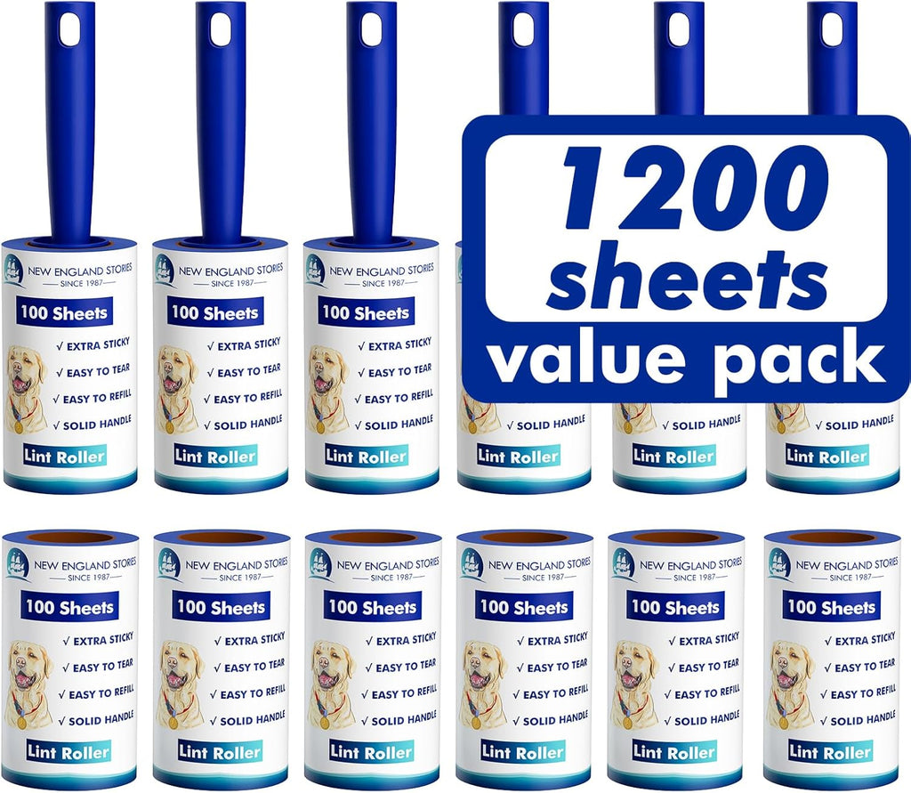 1200 Sheets Lint Roller with 6 Upgraded Handles (6 Rollers + 6 Refill), Mage Value Set Sticky Lint