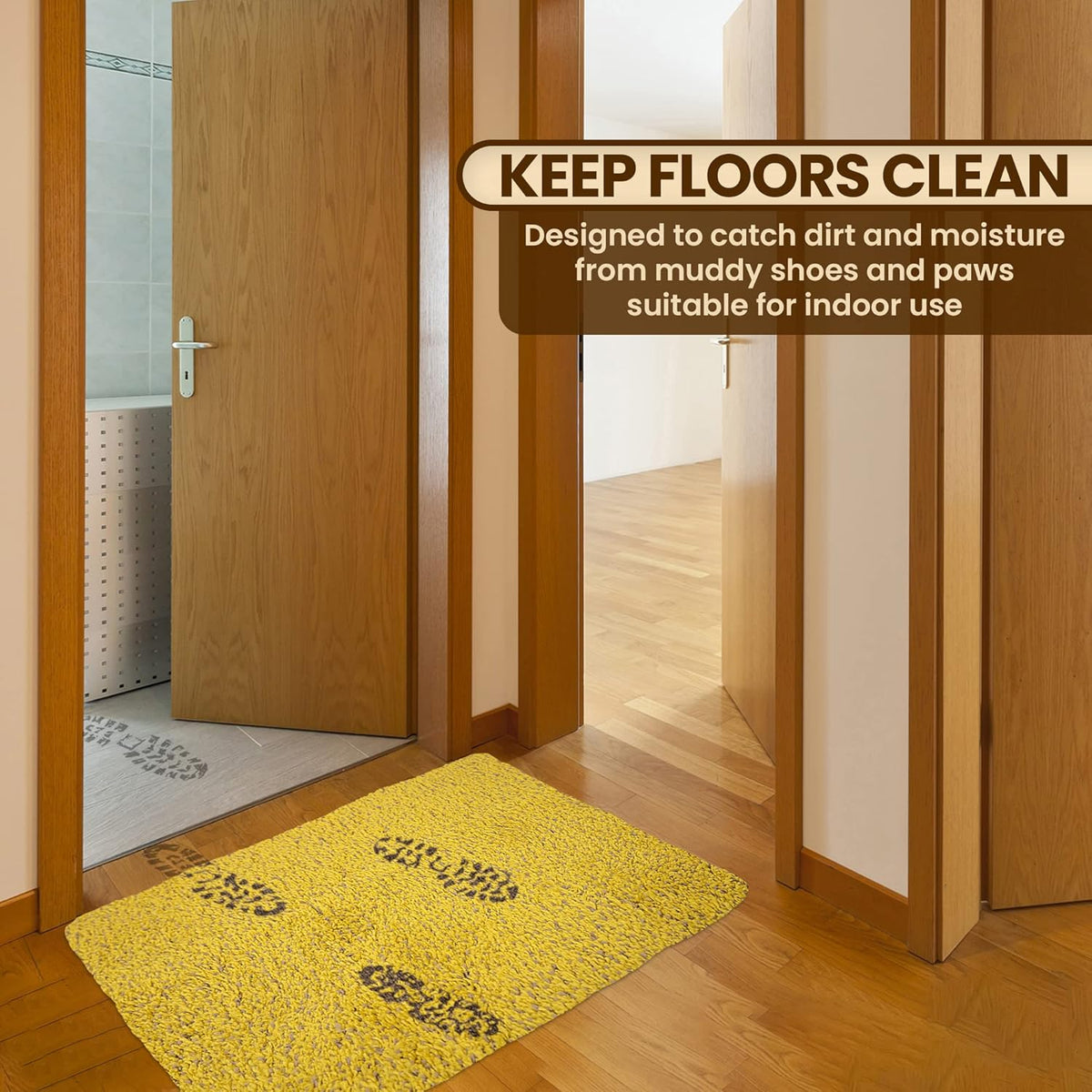 Premium Microfiber Indoor Door Mat – 36"x72" Washable Entry Mat, Non-Slip, Waterproof Backing