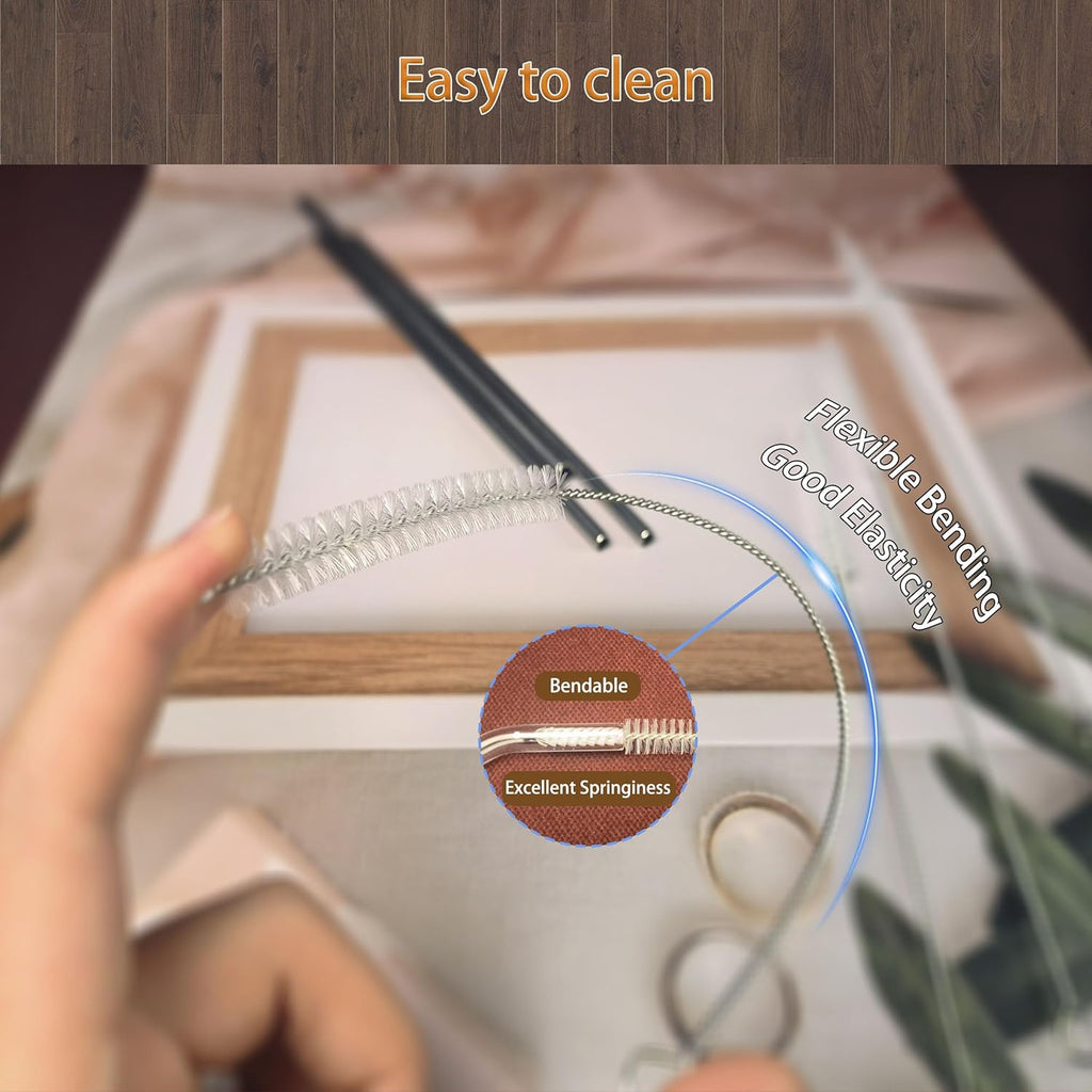 ClDYAUST Straw Cleaner Brush Extra Long 12 Inch, Straw Brush Extra Long with 304 Stainless Steel