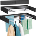 FOCHIER F Laundry Drying Rack Wall Mounted Clothes Drying Rack Collapsible with 5 Aluminum Rods and