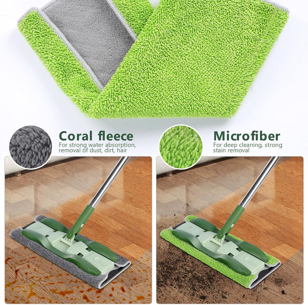 Microfiber Mops for Floor Cleaning,Masthome Professional Floor Mops with Washable Pads 4pcs,Wet Dry
