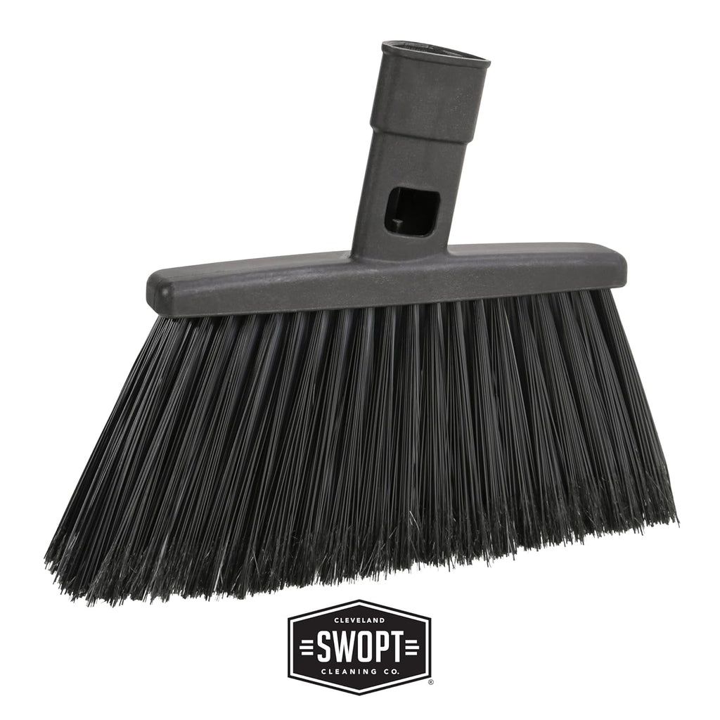 SWOPT Angled Broom Head + Push Broom Head + 17” Steel Dustpan – Multi-Surface Cleaning Kit