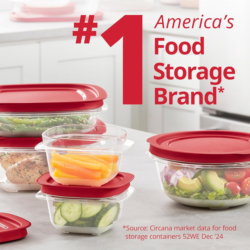 Rubbermaid EasyStore Square and Round Containers, 14-Piece Set, Food Storage Containers, Food