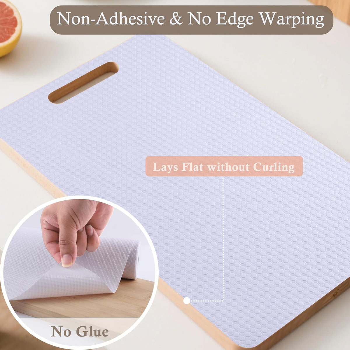 Cabinet Shelf Liner 11 Inch Wide X 20 Ft Non-Slip Kitchen Drawer Liners Waterproof & Oil-Proof