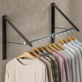 Dr.DJ Clothes Drying Rack with Rod, Wall-Mounted Retractable & Foldable Clothes Hanger for Laundry