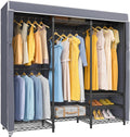 VIPEK V5C Covered Clothes Rack Heavy Duty Portable Closet Wardrobe, Freestanding Black Metal