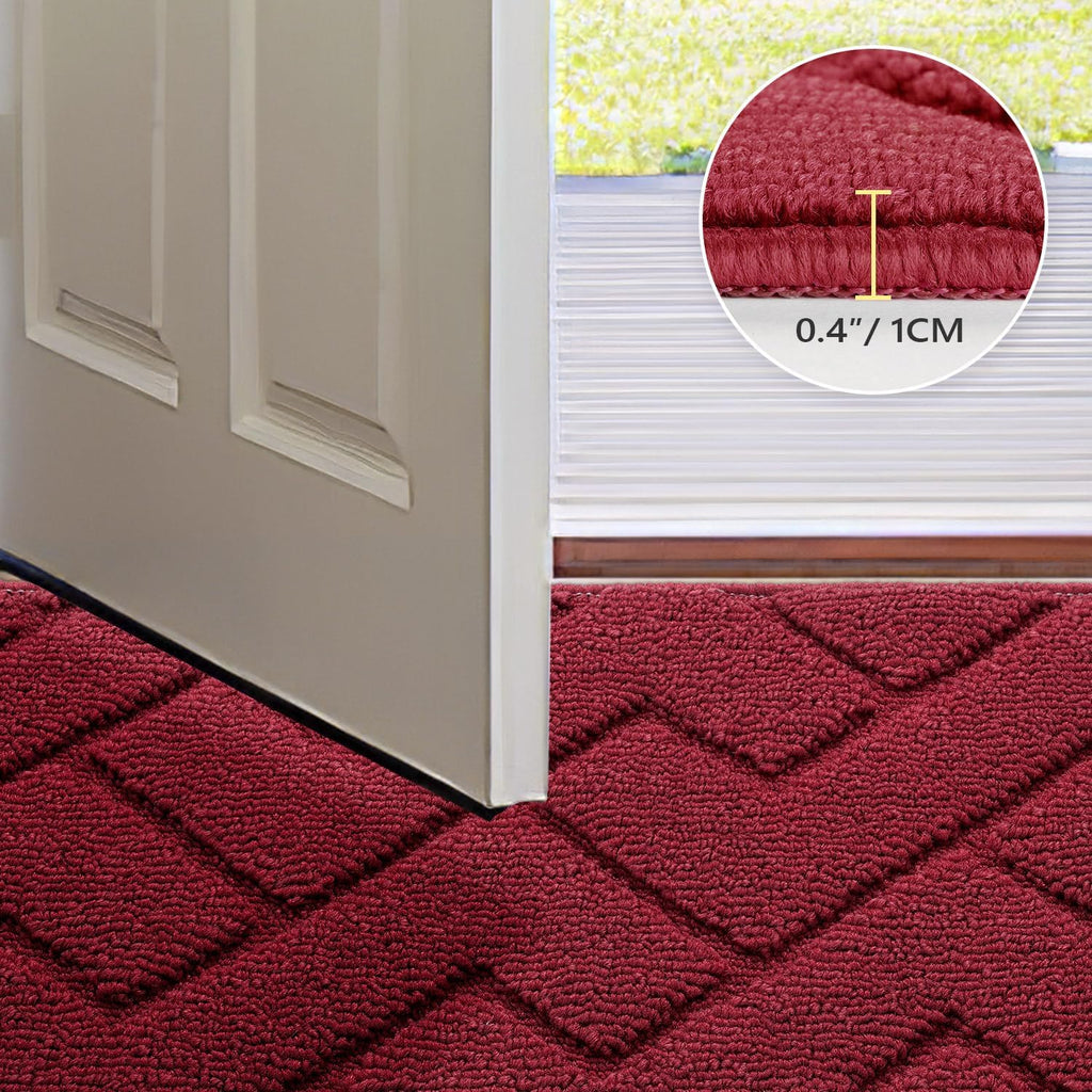 hicorfe Front Door Mat Outside Entrance,36"x59" Absorbent Muddy Dirt Resist Welcome Door Mats