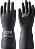PACIFIC PPE Chemical Resistant Gloves, Heavy Duty Industrial Rubber Gloves, Resist Acid, Alkali and