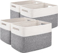 OIAHOMY 4 Pack Storage Baskets for Organizing, Basket for Shelves with Handle, Woven Baskets for