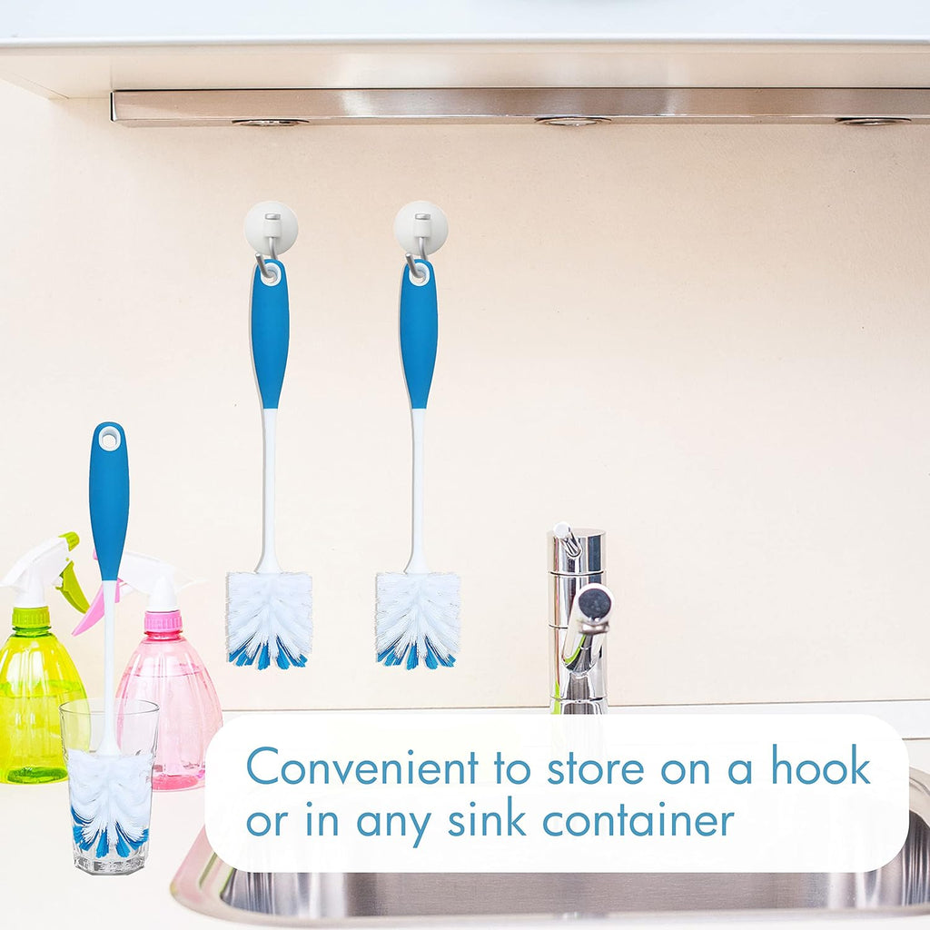 PHYEX 2 Pack Long Handle Bottle Scrubbing Brushes, Water Bottle Cleaner for Washing Glasswares