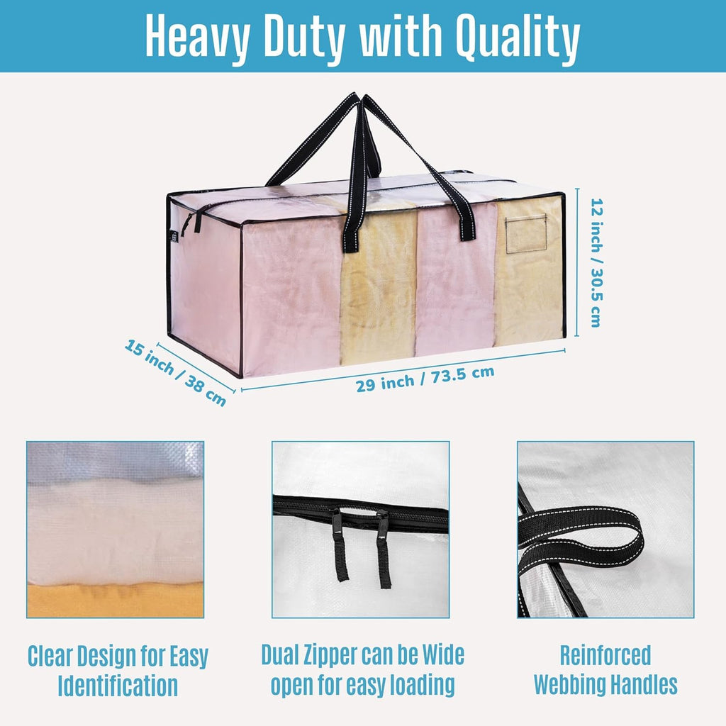 VENO 6 Pack Moving Bags Extra Large Storage Bags for College Move-In, Heavy-Duty Storage Totes
