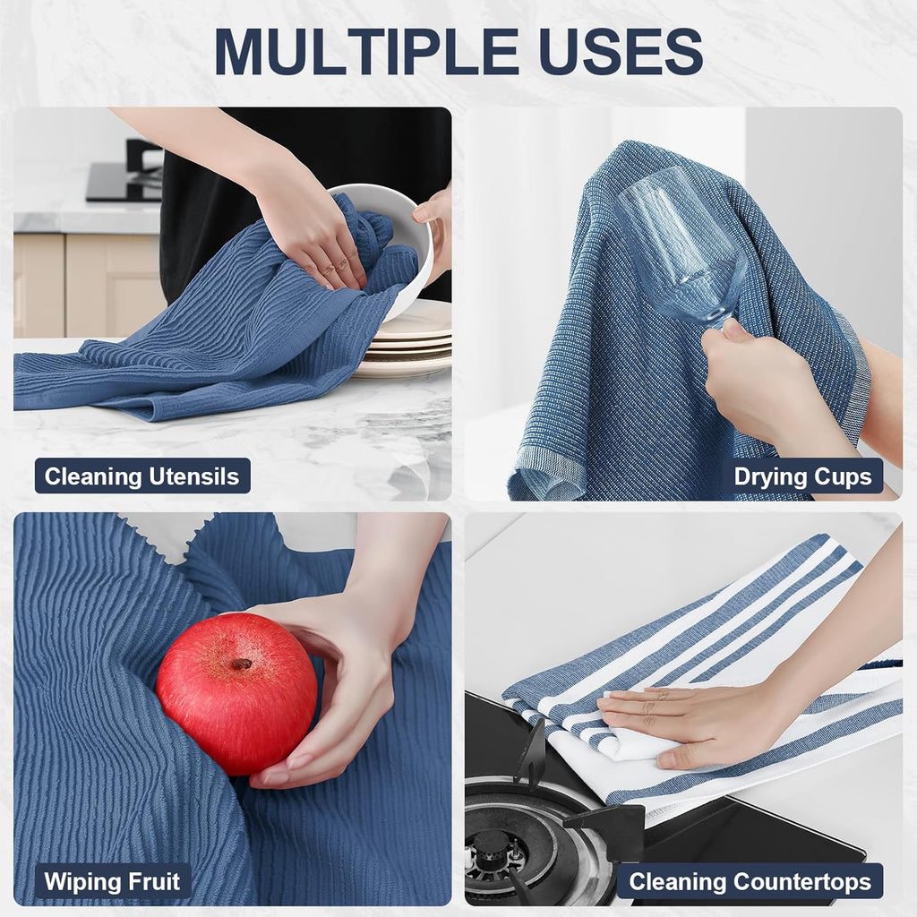 Homaxy Premium Kitchen Towels(18”x 28”, 9 Pack), Large Cotton 380 GSM Kitchen Hand Towels, Soft and