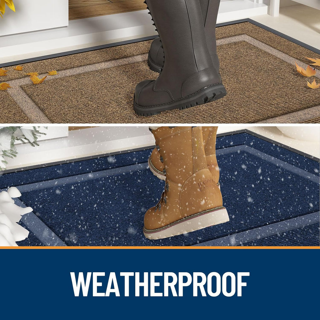 OLANLY Front Door Mat Indoor Outdoor Entrance, Waterproof All-Season, All-Weather Doormat, Sturdy