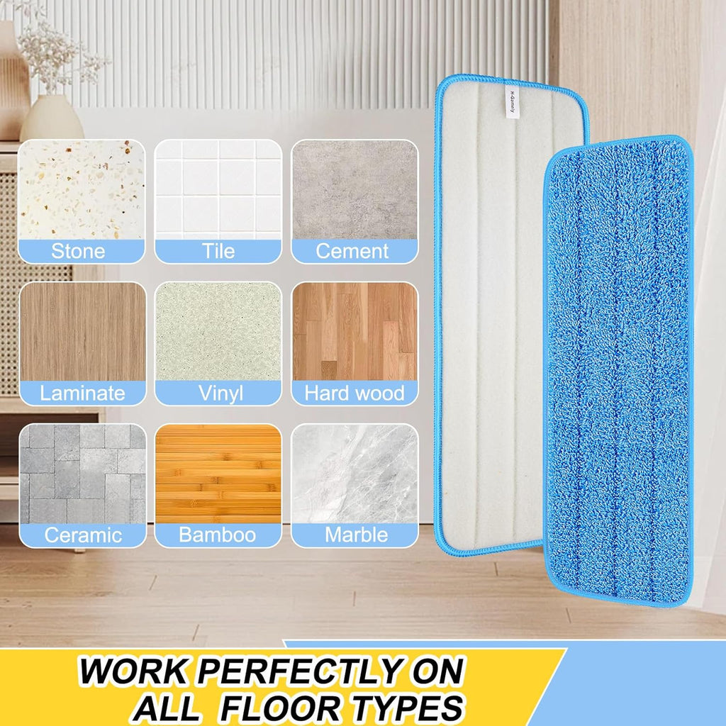 10 Pack 16.5 inch Reusable Mop Pads Microfiber Spray Mop Replacement Heads for Wet/Dry Mops