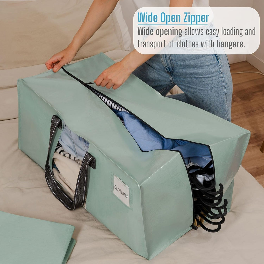VENO 6 Pack Moving Bags for College, Heavy-Duty Storage Totes, Moving Boxes and Wardrobe Packing
