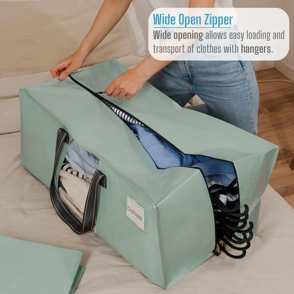VENO 6 Pack Moving Bags for College, Heavy-Duty Storage Totes, Moving Boxes and Wardrobe Packing