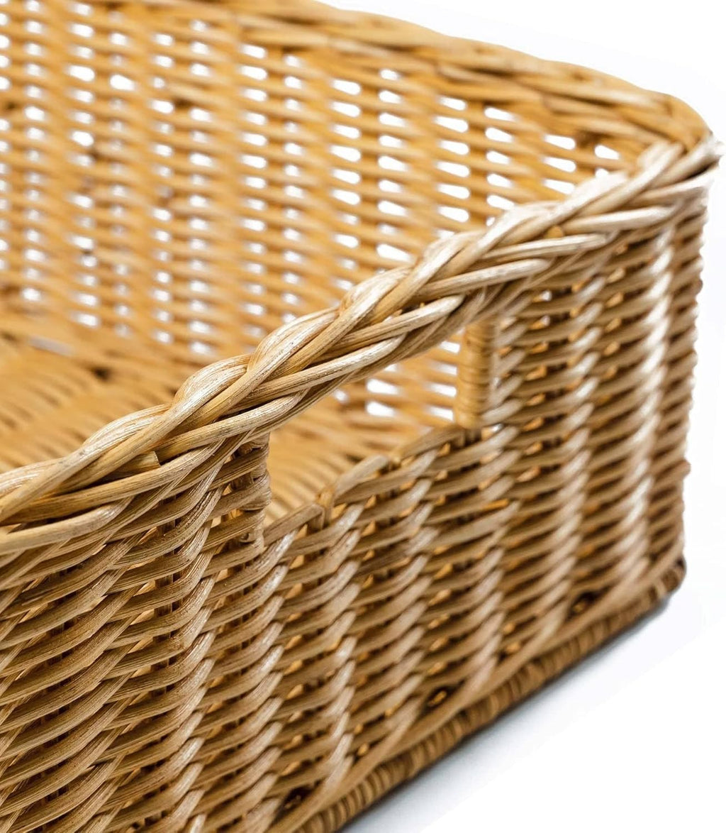 The Basket Lady Under The Bed/Basic Wicker Storage Basket, Medium, 20 in L x 14.5 in W x 6 in H