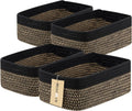 Small Storage Baskets for Organizing | Closet Organizer Bins | Shelf Toy Basket | Woven Rope