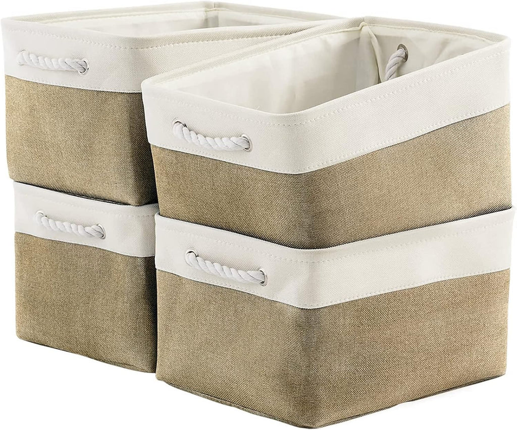TcaFmac Storage Basket for Organizing - Large 4 Pack Fabric Storage Bins Baskets for Shelves